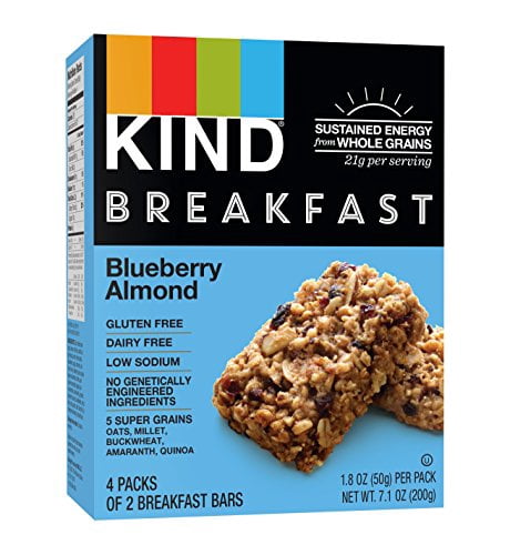KIND Breakfast Bars, Blueberry Almond, Gluten Free, Non GMO, 1.8oz, 32 Count