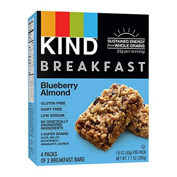 KIND Breakfast Bars, Blueberry Almond, Gluten Free, Non GMO, 1.8oz, 32