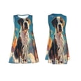 thumbnail image 7 of Wukai Colorful Sky Puppy Print Women's Sleeveless Dress, Loose Fit Casual Dress for Women, Comfortable Sleeveless Summer Dress, 7 of 7