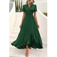 thumbnail image 4 of Vestido largo cruzado PRETTYGARDEN con estampado floral, escote en V y abertura - Talla L, 4 of 8