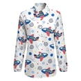 thumbnail image 4 of Cute Airplane Pattern Long Sleeve Blouse Woman Streetwear Casual Shirts Summer Oversize Woman Streetwear Clothing Birthday Present, 4 of 7