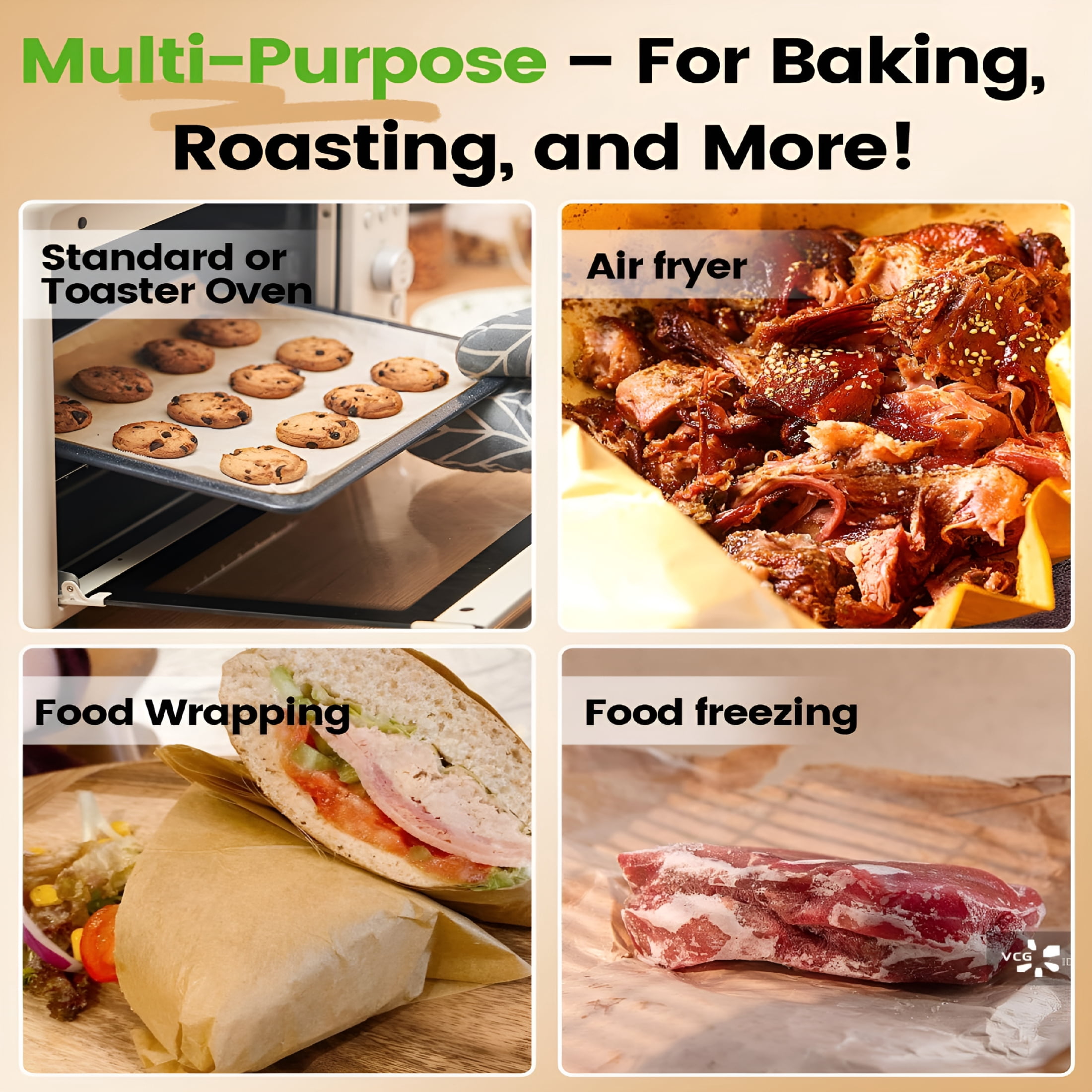 CCOCC 2026 New 200 Pcs Unbleached Parchment Paper Sheets for Baking 12X16 Inches,Non-Stick&Non-Toxic Pre-Cut Parchment Sheets for Oven,Cooking,Grilling,Air Fryer&Steaming-Fit for Half Sheet Pans