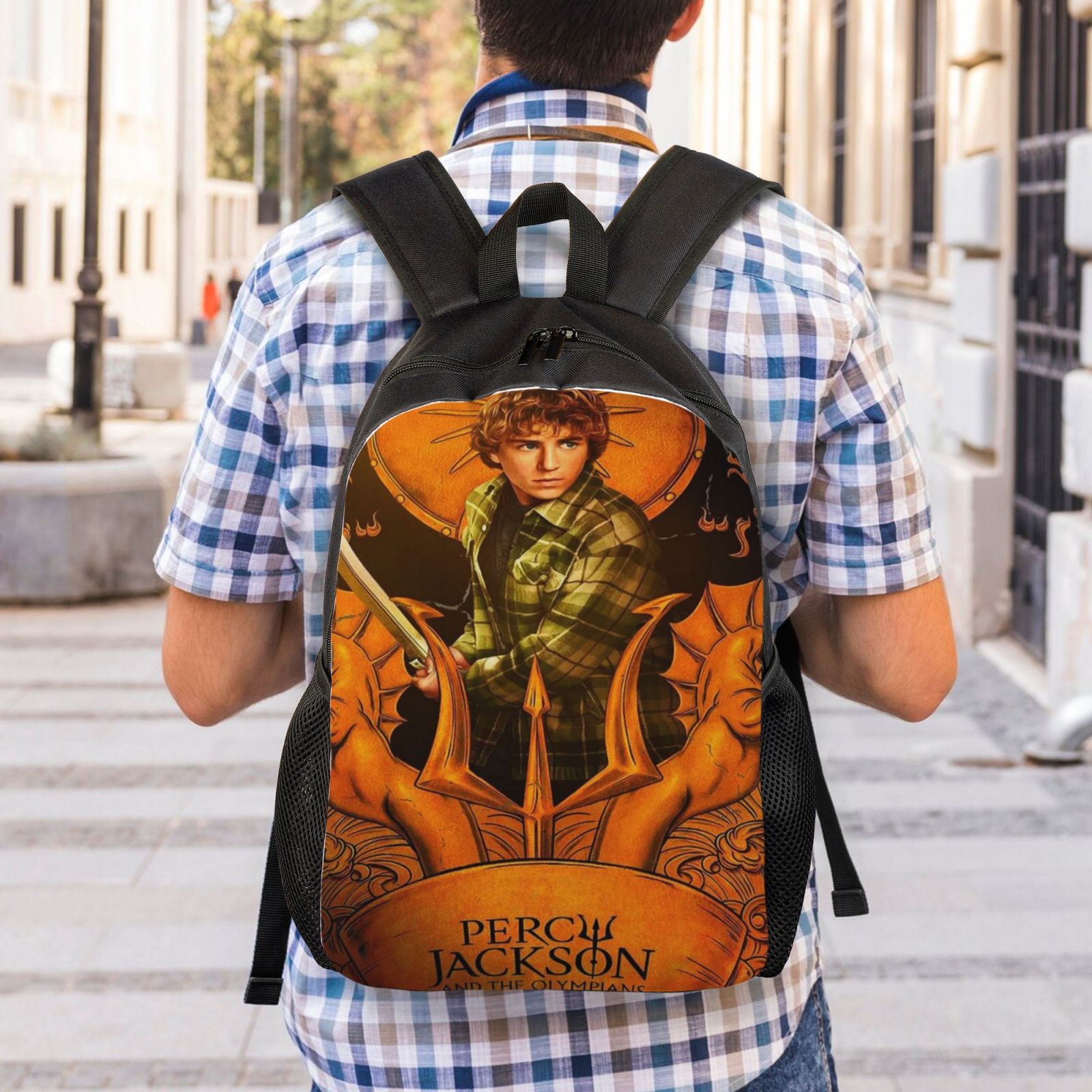 Percy Jackson Backpack Cute Anime Large Capacity Multifunction Backpacks Lightweight Sports Travel Laptop Bag Daypack 16In Walmart