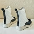 thumbnail image 5 of MAIHAN-ABKids British Style Ankle Boots 4-11 Years, Girls Quilted Bow Mid-Calf Boots, PU Material Autumn Winter Stylish Versatile Footwear(White,12), 5 of 8