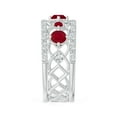 thumbnail image 5 of ANGARA Natural Art Deco Inspired Graduated Ruby and Diamond Ring in 14K White Gold for Women (Size-3.8mm) | July Birthstone, Birthday, Anniversary, Jewelry Gift for Women | Natural Ruby Ring, 5 of 10