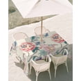thumbnail image 3 of 52x70 Inch Outdoor Tablecloth with Umbrella Hole Zipper Rectangle Vintage Floral Rectangular Tablecloths Outside Waterproof Watercolor Farmhouse Botanical Flowers Patio Table Cover for Picnic Party, 3 of 8