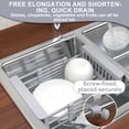 thumbnail image 5 of NATPLUS Extendable Sink Dish Drying Rack, Adjustable Stainless Steel Over the Sink Drainer Basket for Fruits, Vegetables and Dishes, Space-Saving Kitchen Organizer, 5 of 6