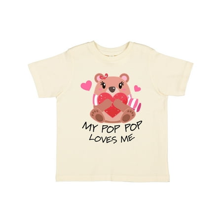 

Inktastic My Pop Pop Loves me- bear and hearts Gift Toddler Boy or Toddler Girl T-Shirt