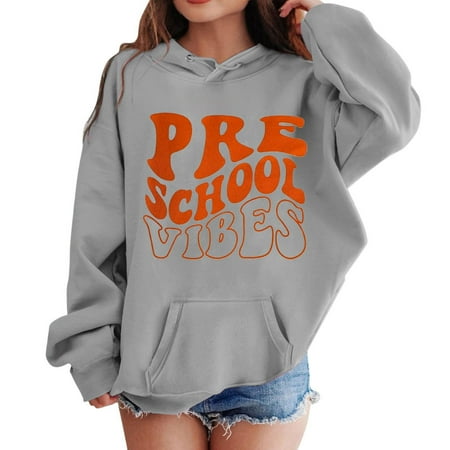 

Kids Girls Sports Shirt Boy First Day Of School Casual Hoodie Pullover In My Preschool Shirt Kindergarten Hooded Sweatshirt With Pocket Suitable For Girls Boys Hoodies For Girls(Size:9-10 Years)