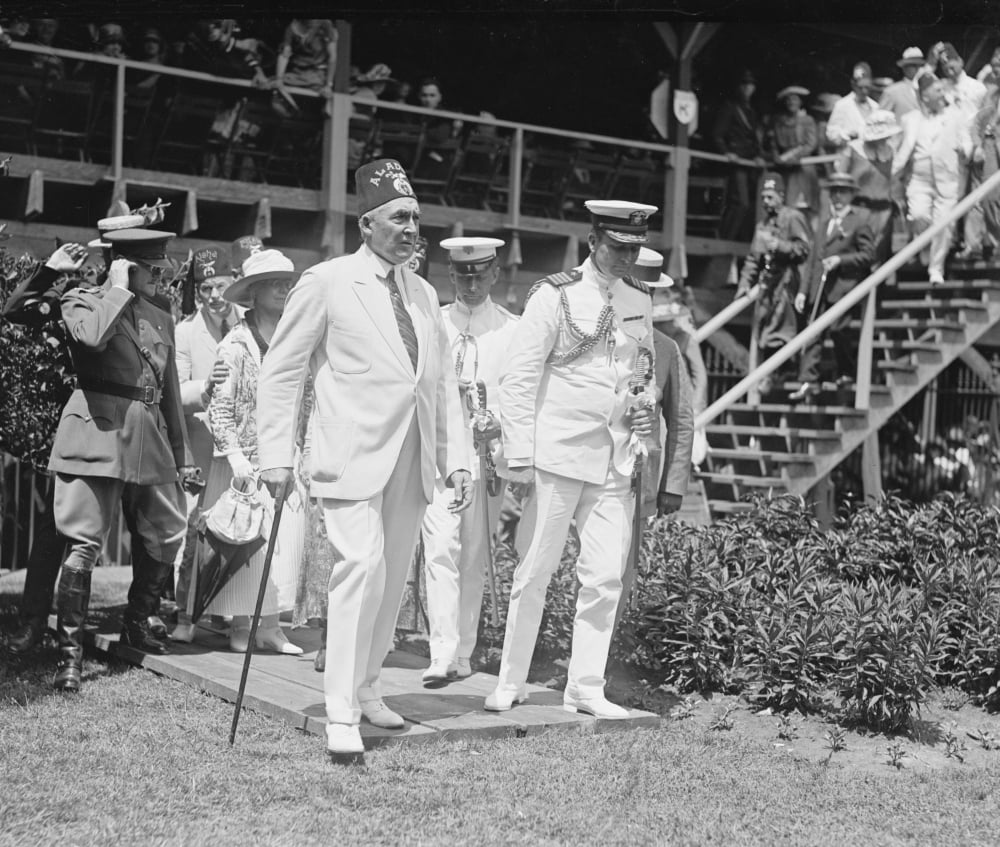 President Warren Harding (1865-1923) Wearing Ceremonial Hat Of A ...