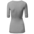 thumbnail image 2 of FashionOutfit Women's Basic Solid Arm Sleeve V Neck T-shirt Tops, 2 of 4