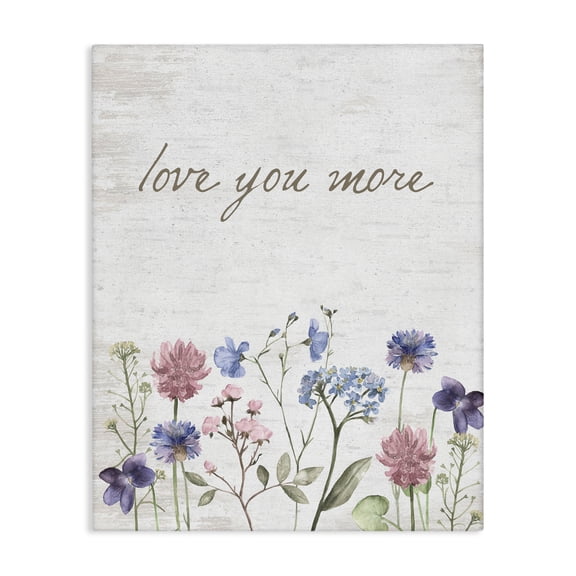 Love You More Wildflowers Canvas Wall Art, design by Lettered and Lined