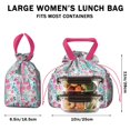 thumbnail image 5 of Pioneer Flower Drawstring Lunch Bag Women - Drawstring Lunch Bag Insulated for Work Office - Stain-Resistant Large Lunchbags for Women with Multi-Pockets, 5 of 6