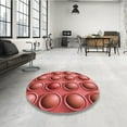 thumbnail image 3 of Ahgly Company Indoor Round Patterned Love Red Area Rugs, 8' Round, 3 of 6