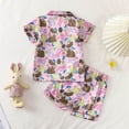 thumbnail image 6 of Laipiong Girls Summer Pajama Sets 2026 Happy Easter Bunny Egg Print Short Sleeve Top and Shorts Homewear Sleepwear Outfit for Toddlers Kids, 6 of 9