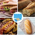 thumbnail image 4 of Trianu Hot Dog Bun Pan, Silicone Hot Dog Bun Molds Sausage Mold Nonstick & Heat proof Baking Pan Bread Mold for Homemade Hotdog Bun Rolls (2 Pack , Blue), 4 of 7