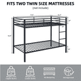 thumbnail image 5 of Sesslife Twin Over Twin Metal Bunk Bed Frame, Low Profile Bunk Bed with Ladder & Guardrails, Space-Saving Bed with Metal Slats, No Box Spring Needed, Black, 5 of 7