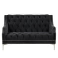 thumbnail image 5 of Euroco 55.5" Classic Sofa with Button Tufted Back, Plush Upholstered Sofa with Metal Legs, Black, 5 of 9