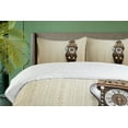 thumbnail image 4 of Ambesonne Antique Duvet Cover Set, Wood Wall Carving Clock, Calking, Brown and Tan, 4 of 6