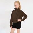 thumbnail image 2 of BLVB Girls Half Zip Sweatshirt Fleece Pullover Sweatshirts Fall Winter Clothes for Teen Girls Thumb Hole for 5-14 Years, 2 of 6