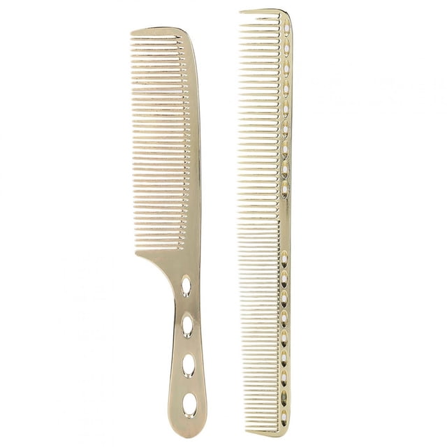 Peines para el cabello portátiles de acero inoxidable, herramienta de peluquería con peine antiestático para salón (oro de lujo)