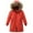 Orange, variant on XIMIN Boys Girls Long Coat Insulated Heavyweight Puffer Jacket Waterproof Fleece Lined Parka Jackets Insulated Parka with Faux Fur Hooded Padded Down Coat