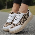 thumbnail image 6 of Womens Leopard Print Casual Flat Shoes Low Top Lace Up Sneaker Everyday Walking Footwear, 6 of 7