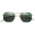 thumbnail image 1 of Gafas de sol polarizadas cuadradas para mujeres y hombres, lentes espejadas de polígono hexagonal pequeño SJ1072, 1 of 5