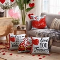 thumbnail image 2 of Lavish Cover 14x14 Inch Red White Black Heart Gnome Pillow Cover, Retro Valentine Decorative Cushion Case for Sofa Bedroom, No Insert, 2 of 8