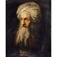 thumbnail image 2 of French School 12x14 Gold Ornate Wood Frame and Double Matted Museum Art Print Titled - Ottoman with Turban (ca 1840), 2 of 4