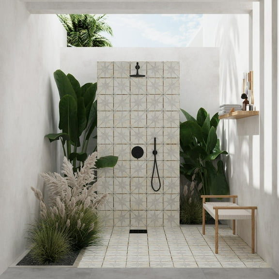 Palmera 9x9 Beige White Porcelain Star Square Wall and Floor Tile (6.96 sq ft/case) - 13 Pack