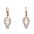 thumbnail image 2 of AFFY Personalized Engrave Round Sparkling White Cubic Zirconia Fashion Hoop Earrings 14k Rose Gold Over Sterling Silver For Women, 2 of 2