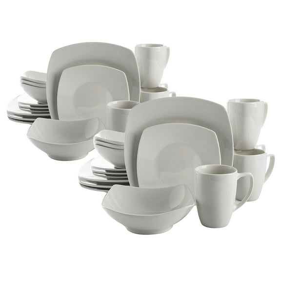 Gibson 102539.16RM Porcelain Zen Buffet 16pc Dinnerware Set, White (2 Pack)