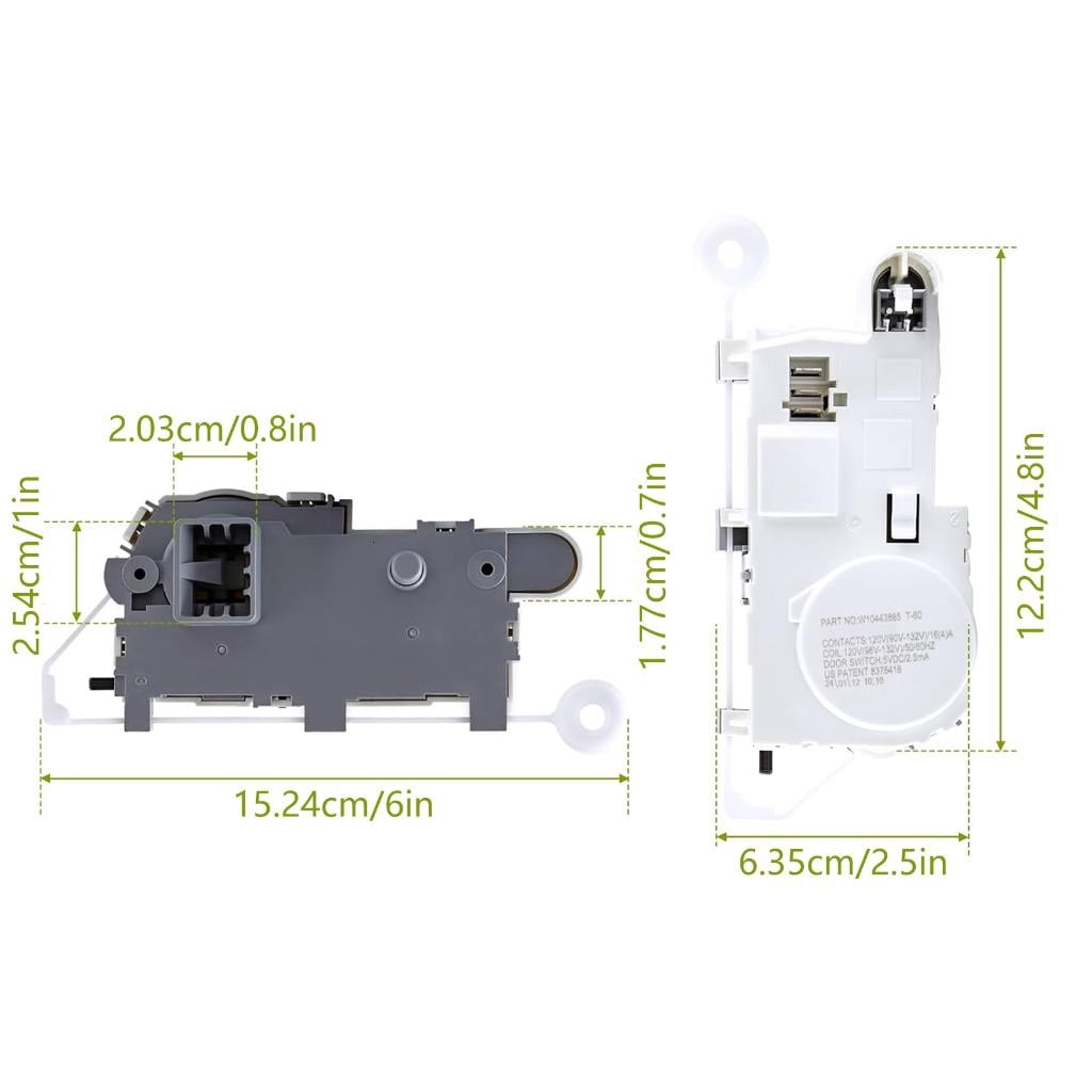 Osdhezcn Washer Lid Lock Door Latches Switches WPW10443885 Washer Lid Lock Switches