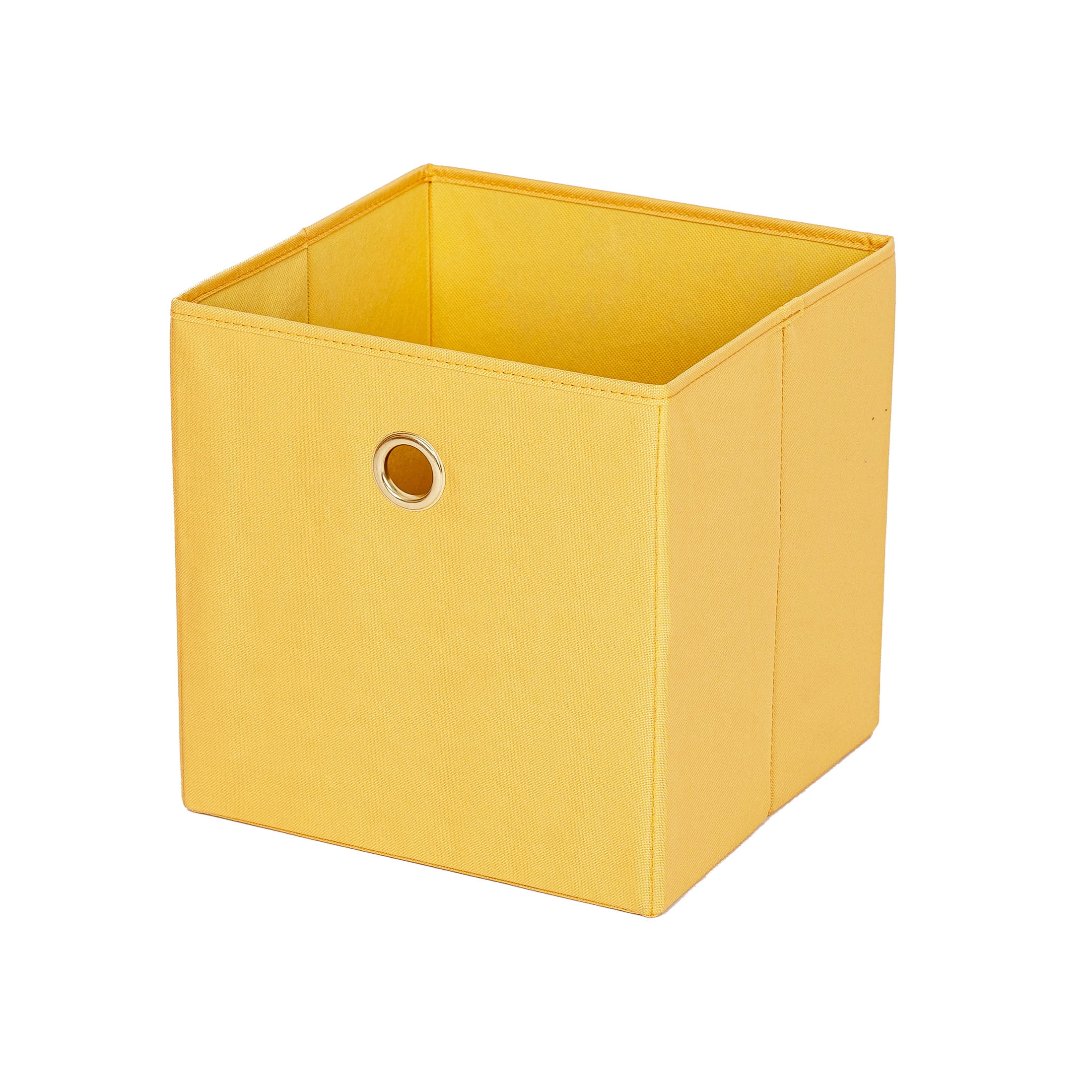 Mainstays Collapsible Fabric Cube Storage Bins (10.5" x 10.5"), 4 Pack, Golden Curry