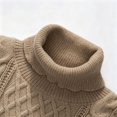 thumbnail image 4 of Vxararl Men Chunky Cable Knit Pullover Jumper, Thermal Turtleneck Long Sleeve Sweater Classic Stylish Warm Fall Winter Knitted Top for Dating And Vacation Brown XL, 4 of 6