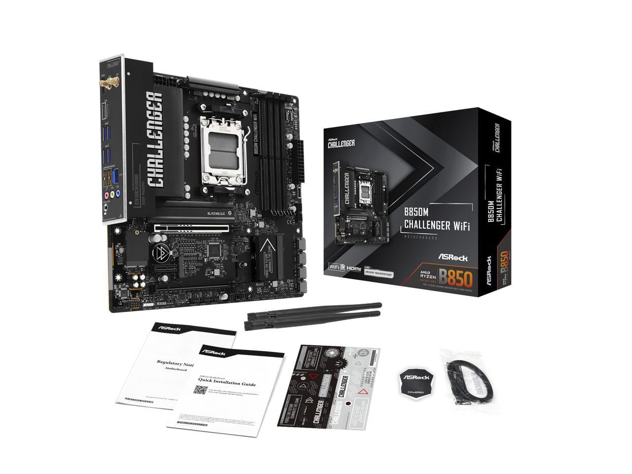 ASRock B850M Challenger WiFi AM5 AMD B850 Micro ATX Motherboard