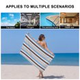 thumbnail image 5 of Blue Brown Striped Towel Set of 3, Soft Microfiber Bath Towels, Hand Towel, Washcloths, Farmhouse Stripes Modern Abstract Art Quick-Dry Absorbent Towels for Bathroom Kitchen Hotel Beach Gym Spa, 5 of 9