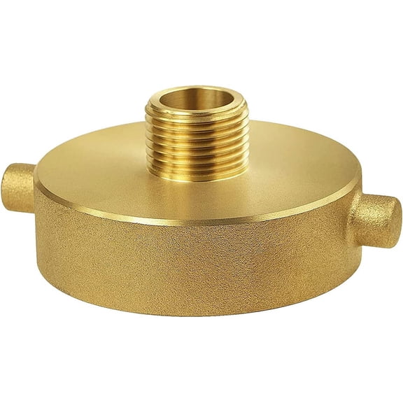 Brass Fire Hydrant Adapter 2-1/2" NST (NH) Female x 3/4" GHT Male Garden Hose Brass Fire Equipment - Fire Hydrant Hose Adapter with Pin Lug Fit for Fire Hydrants, Hoses, Pipes
