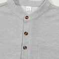 thumbnail image 6 of successthop Collarless Shirts for Men Short Sleeve T Shirt with Button Mock Neck Pullover Tops Big and Tall Clothes Gray, 6 of 9