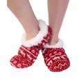 thumbnail image 3 of Women’s Fuzzy Slipper Socks with Grippers – Soft Microfiber Outer, Cozy Fleece Lined Indoor House Socks (Nordic Moose, L/xl), 3 of 7