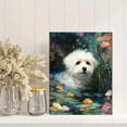 thumbnail image 2 of Maltese Dog Floral Oil Painting Hallway Kitchen Home Wall Decor, 2 of 8