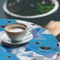 thumbnail image 3 of Ambesonne Llama Emoji Fitted Round Tablecloth, Triangles Animal Faces, 56"- 60" Diameter, Deep Sky Blue White, 3 of 5