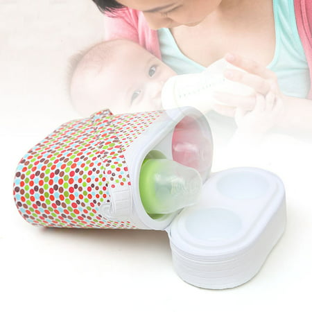Jeobest Baby Insulated Bottle Tote Bag - Baby Bottle Warm Bag - Baby Feeding Bottle Insulation Bag Warmer Storage Holder Baby Bottle Breast Milk Storage Bag Double barrel (Color Random)