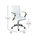 thumbnail image 4 of Flash Furniture James Faux Leather Swivel Office Chair in White/Chrome, 4 of 4