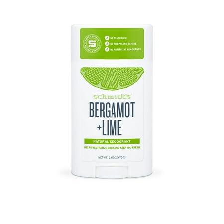 Schmidt's Bergamot + Lime Natural Deodorant Stick, 2.65