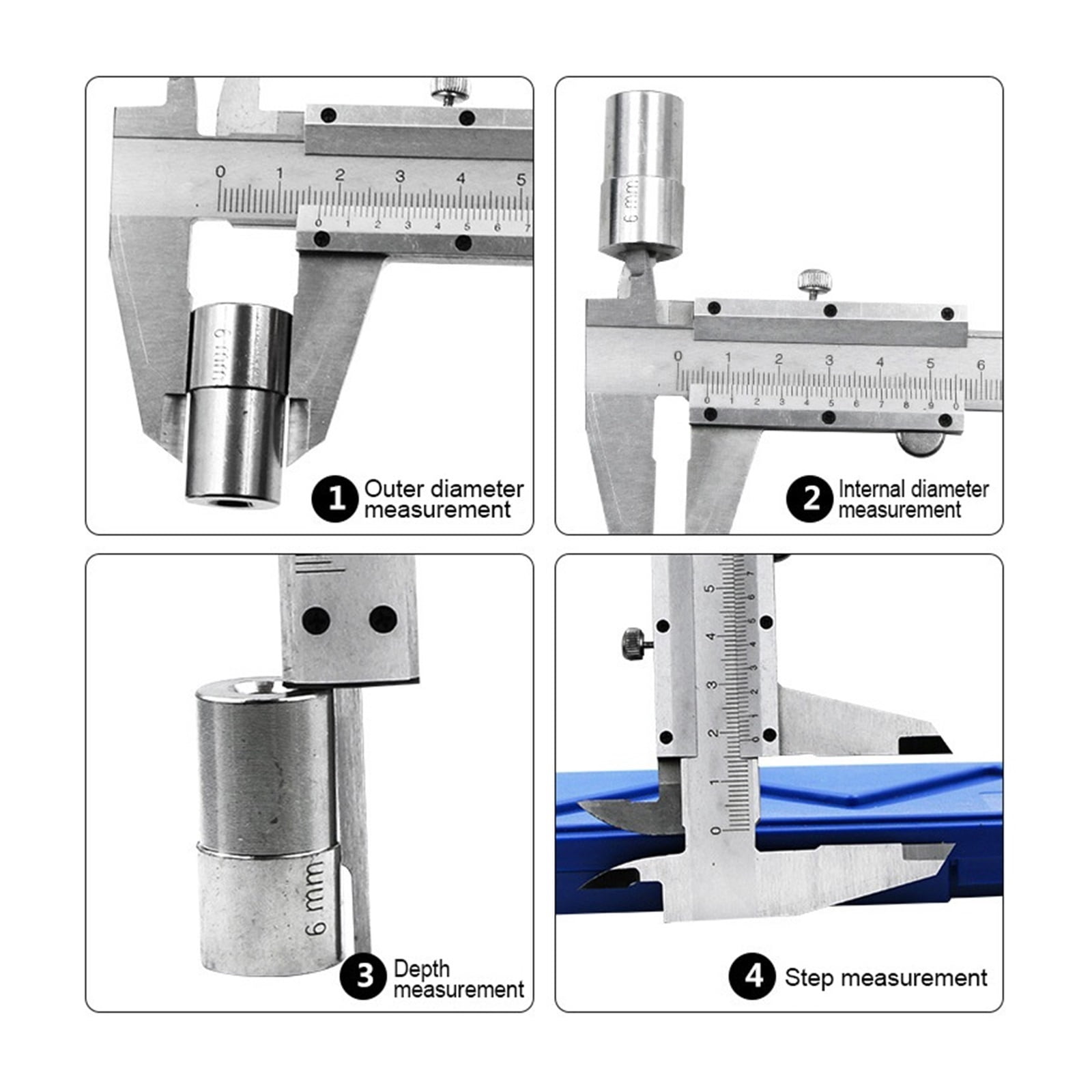 Professional Industrial Vernier Caliper Carbon Steel Precision Measurement Four Use Metric Precision Measuring Tool