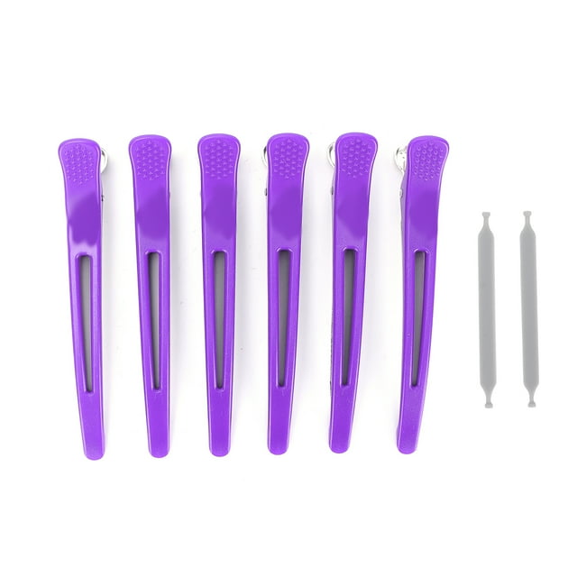 Professional Salon Hair Clips Hair Clips With Silicone Band 6Pcs Professional Hair Clips NonSlip Dividing Duckbill Hair Clips For Hair Cutting Styling