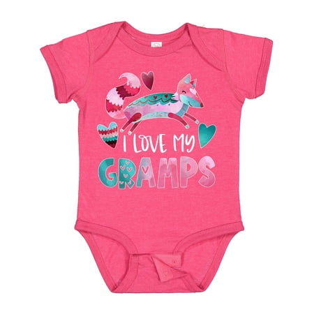 

Inktastic I Love My Gramps Pink and Blue Fox with Hearts Gift Baby Boy or Baby Girl Bodysuit