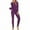 Purple1, variant on Chbgutlmr Thermal Underwear Sets for Women Long Sleeve Crew Neck Tops Slim Fitted High Rise Leggings Casual Comfy Stretch Sets